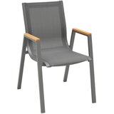Ambia Garden VRTNI STOL les evkaliptusa aluminij antracit, naravne barve | Shoptok.si