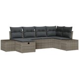 vidaXL Set 6-delne vrtne garniture z blazinami siva poli ratan | Shoptok.si