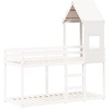 Krov za dječji krevet bijeli 55x99x139,5 cm masivna borovina | shoptok.hr