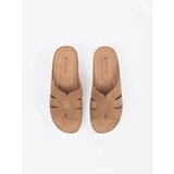 Shelvt Comfortable low-heeled wedge flip-flops beige | ePonuda.com