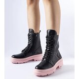 D/CEO Gemre Black boots on pink sole Quennie Cene