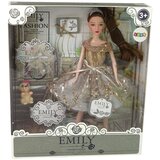  Lutka za igru Emily s smeđom kosom i psom s roza mašnom - 30 cm | shoptok.hr