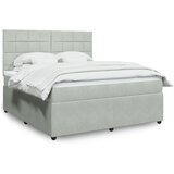 vidaXL Krevet s oprugama i madracem svjetlosivi 180x200 cm baršunasti | shoptok.hr