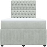 vidaXL Krevet s oprugama i madracem svjetlosivi 120x190 cm baršunasti | shoptok.hr