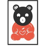  Slika - Thoughtful Bear (1 Part) Vertical 60x90 U crnom drvenom okviru | shoptok.hr