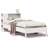 vidaXL Knjižna postelja brez ležišča bela 90x190cm trdna borovina | Shoptok.si