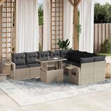vidaXL 10-dijelni set vrtnih sofa poliratan s jastucima svijetlosivi | shoptok.hr