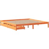  Okvir kreveta bez madraca voštano smeđi 200x200 cm od borovine | shoptok.hr