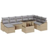  Set vrtnih sofa set od 9 bež siva poli ratan poliester | shoptok.hr