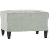  Fotelja s tabureom svjetlosiva 60 cm baršunasta | shoptok.hr