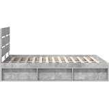  Krevetna konstrukcija Beton 140 x 200 cm Čvrsto borovo drvo | shoptok.hr