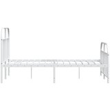  Metalni okvir kreveta uzglavlje i podnožje bijeli 120x200 cm | shoptok.hr