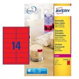 Avery Zweckform Odstranljive neon rdeče etikete 99,1 x 38,1 mm | Shoptok.si
