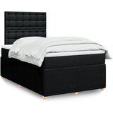 vidaXL Krevet s oprugama i madracem crni 120 x 200cm od tkanine | shoptok.hr