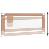  Sigurnosna ograda za dječji krevet smeđe-siva 200x25 cm tkanina | Eponuda.com