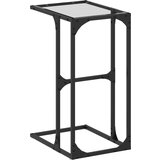  Bočni stolić s prozirnim staklom 40 x 30 x 61 5 cm čelični | shoptok.hr