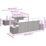 vidaXL 6-delni set vrtnih kavčev z blazinami Siva poli ratan | Shoptok.si