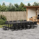  17dijelni vrtni blagovaonski set s jastucima crni od tekstilena | Eponuda.com