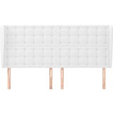  Uzglavlje s ušima bijelo 183x23x118/128 cm od umjetne kože | shoptok.hr