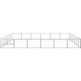 vidaXL Pasji boks srebrn 36 m² jeklo | Shoptok.si