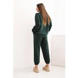 Kesi Włoski Women's set with a loose sweatshirt and pants with the word LOVE dark green | ePonuda.com