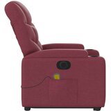 VidaXL Električni masažni naslonjač na podizanje od tkanine boja vina Slike