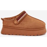 Boto Women's Low Snow Boots With Movable Strap And Embroidery On Platform Camel Lyrisse | shoptok.hr