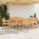  5-dijelni vrtni blagovaonski set od masivne tikovine Smeđa Dužina stola 180 cm | shoptok.hr