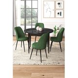 Hanah home Set Trpezarijski sto i 4 stolice, zelena i crna | Eponuda.ba