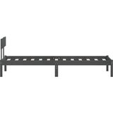  Okvir za krevet od masivne borovine sivi 100 x 200 cm | shoptok.hr