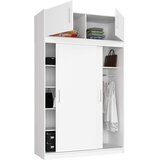 AKORD Mono Garderobna Omara Z Drsnimi Vrati Z Nadgradnjo, Bela, (5000331621) | Shoptok.si