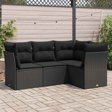  4-dijelni set vrtnih sofa od poliratana s jastucima crni | shoptok.hr