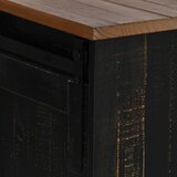 TV ormarić HALDEN 2 klizna vrata crni 150x40x60 cm puno drvo | Eponuda.ba