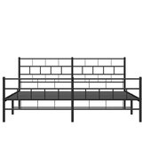  Metalni okvir kreveta uzglavlje i podnožje crni 193x203 cm | Eponuda.com