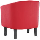  Zaobljena fotelja od umjetne kože crvena | shoptok.hr