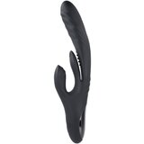 Playboy Brzi Zeko - akumulatorski vibrator s klitorisom (crni) | shoptok.hr