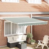  Povlačivi tende Zelena i bijela 350 x 250 cm Tkanina i Aluminij Cijene