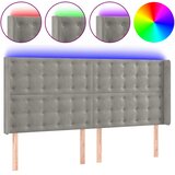  LED uzglavlje svjetlosivo 203 x 16 x 118/128 cm baršunasto | shoptok.hr
