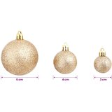  Set božićnih kuglica 100 komada 3/4/6 cm ružičasti/zlatni Slike