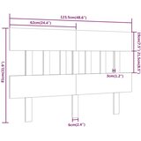  Uzglavlje za krevet 123,5 x 3 x 81 cm od masivne borovine | shoptok.hr