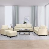 4-dijelni set sofa s jastucima krem od umjetne kože | shoptok.hr
