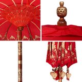  Suncobran Ostalo Crvena x 250 cm Pamuk i drvo | shoptok.hr