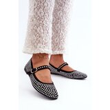 Boto Eco Suede Ballerina Flats Adorned with Jet Black Tinara | Shoptok.si