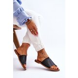 EVENTO PE1 Women's Leather Flip Flops Black Amite | Shoptok.si