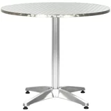 vidaXL Vrtna miza srebrna 80x70 cm aluminij