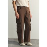 Trendyol Pants - Brown - Wide leg Cene