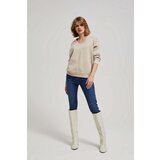 Marisse Sand V-Neck Sweatshirt | shoptok.hr