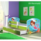  Dječji krevet ACMA s motivom, bočna zelena + ladica 140x70 cm 09 Mermaid | shoptok.hr