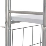  3-dijelni sklopivi blagovaonski set sa stalkom MDF/čelik bijeli | shoptok.hr