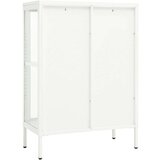 vidaXL komoda bijela 75 x 35 x 105 cm od čelika i stakla | shoptok.hr